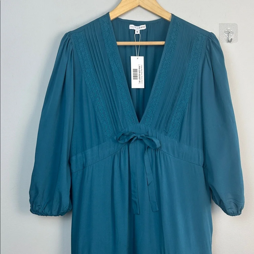 NEW Baltic Born Phillips Maxi Dress Persian Blue Medium Lined Tiered 3/4 Sleeves - Picture 4 of 16